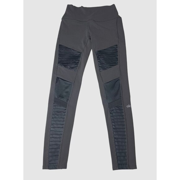 Alo Yoga Leggings Size S Moto Activewear High-Waisted Charcoal Gray Womens Small - Picture 1 of 9